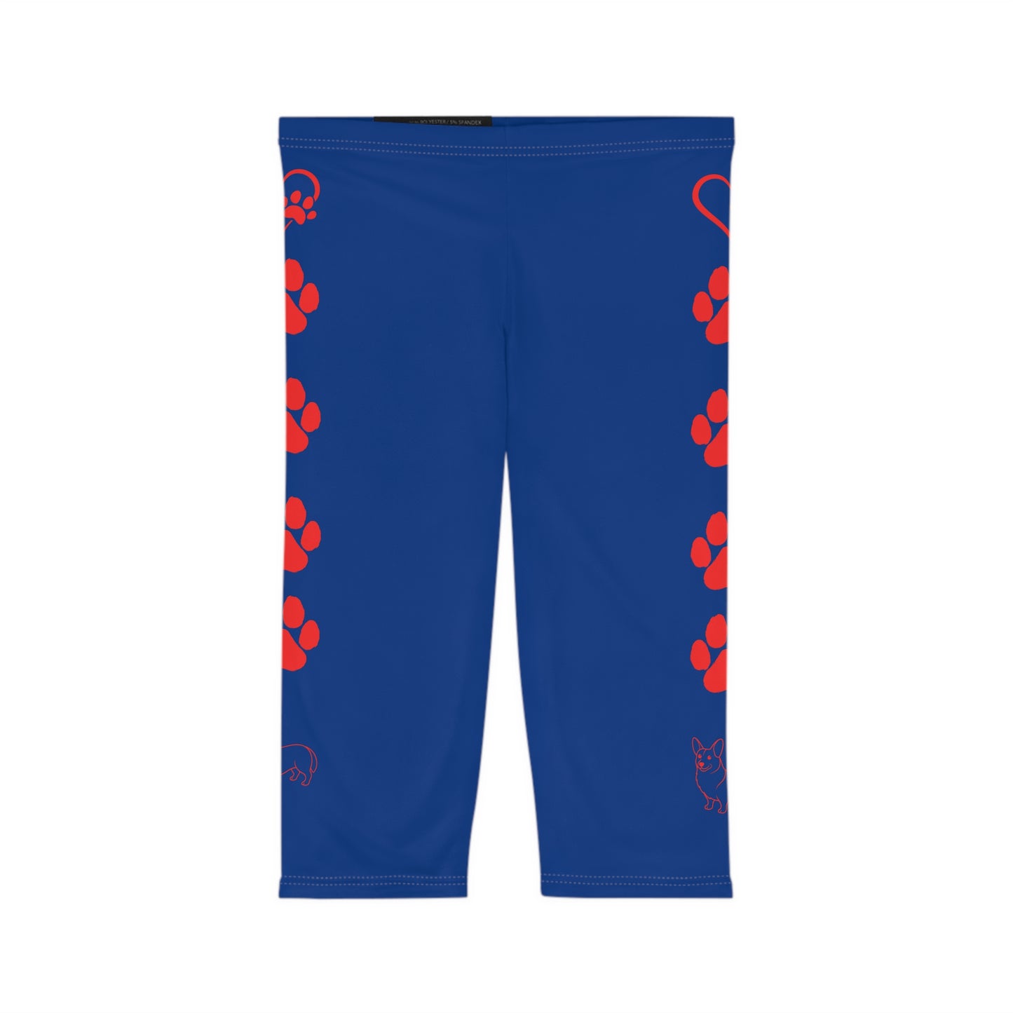 Paw Print and Corgi Capri Leggings for Animal Lovers