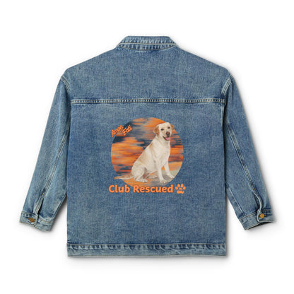 Golden Labrador Retriever Club Rescued Women's Denim Jacket "Amor Fati"