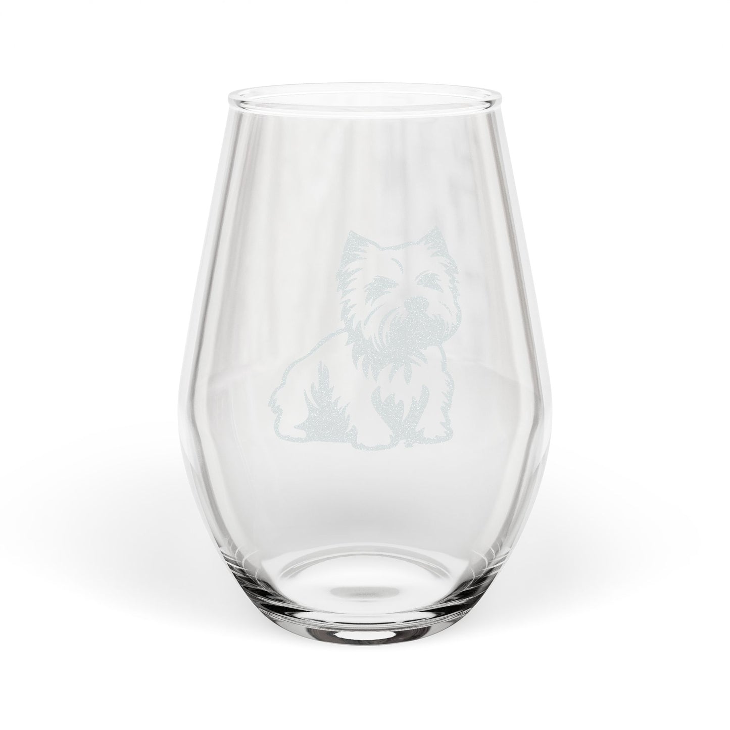 West Highland Terrier Sketch and Serve Engraved Stemless Wine glass