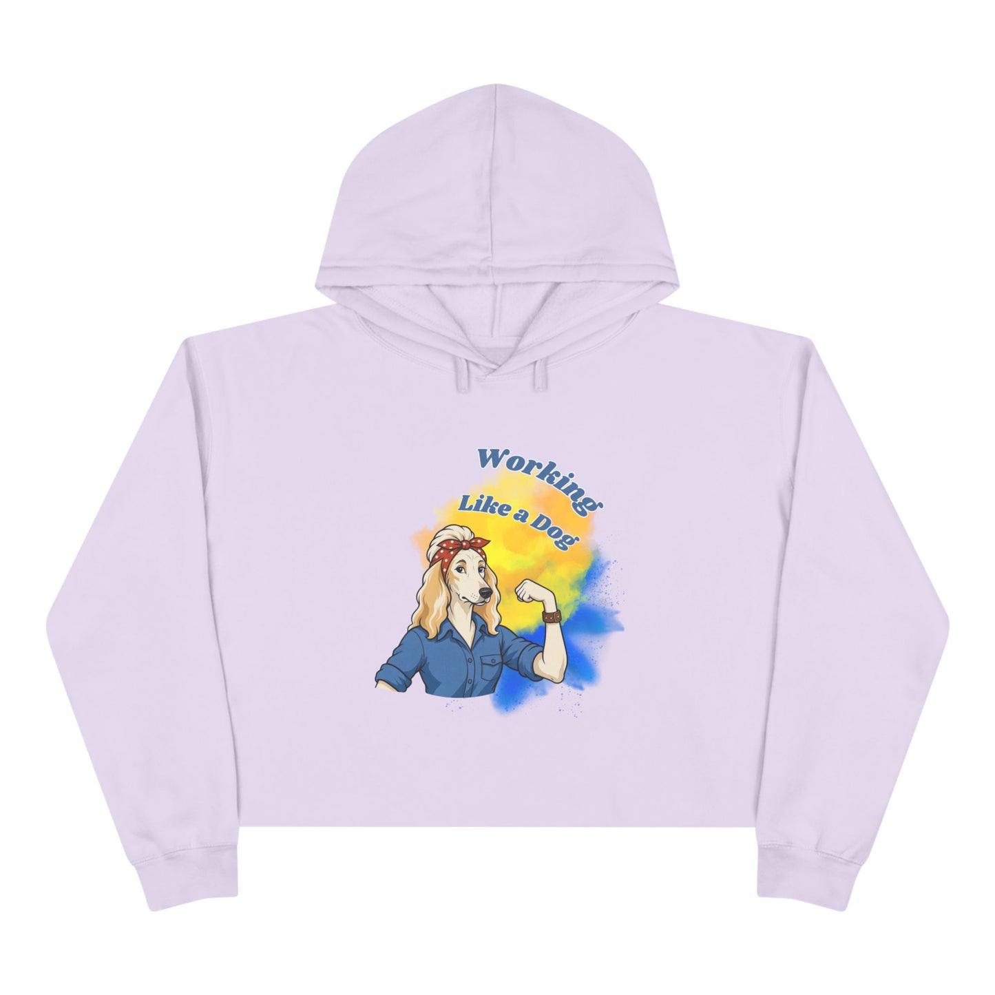 Afghan Hound Work Like a Dog Crop Hoodie