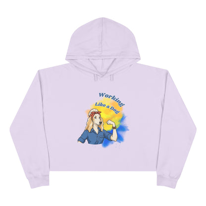 Afghan Hound Work Like a Dog Crop Hoodie