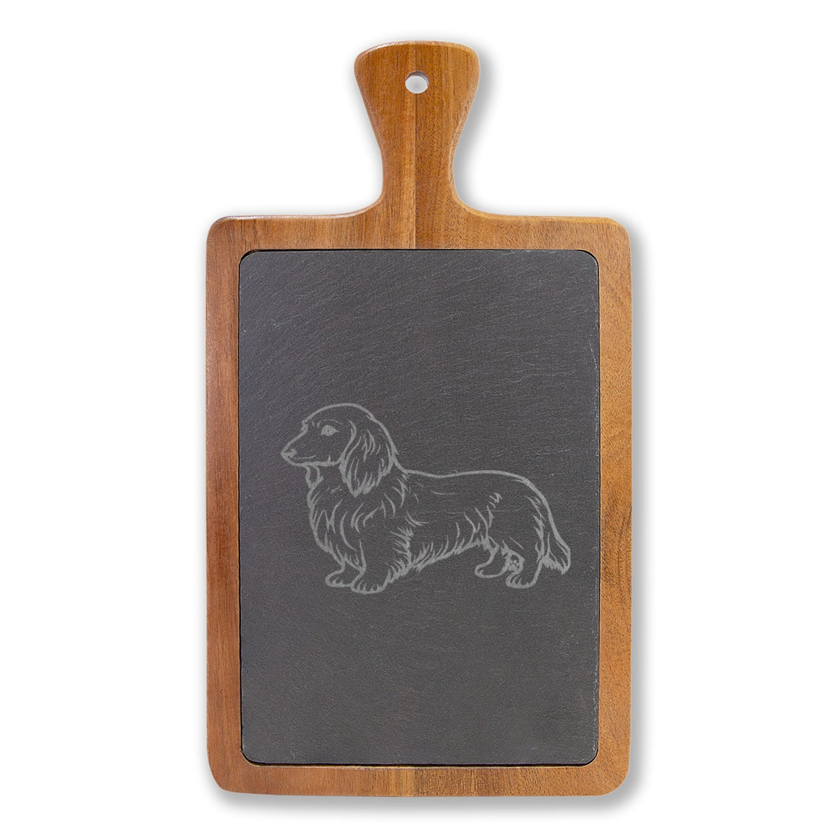 Long Hair Dachshund Engraved Charcuterie Board, Dog Lover Cheese Board & Serving Platter