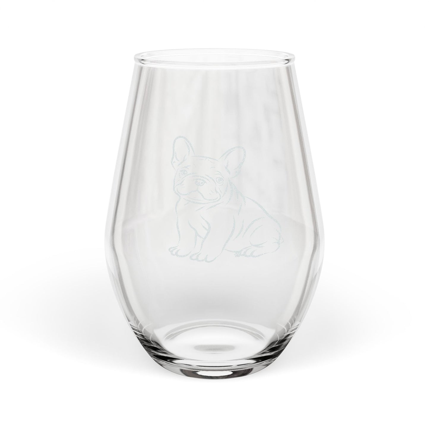 French Bulldog Sketch and Serve Engraved Stemless Wineglass