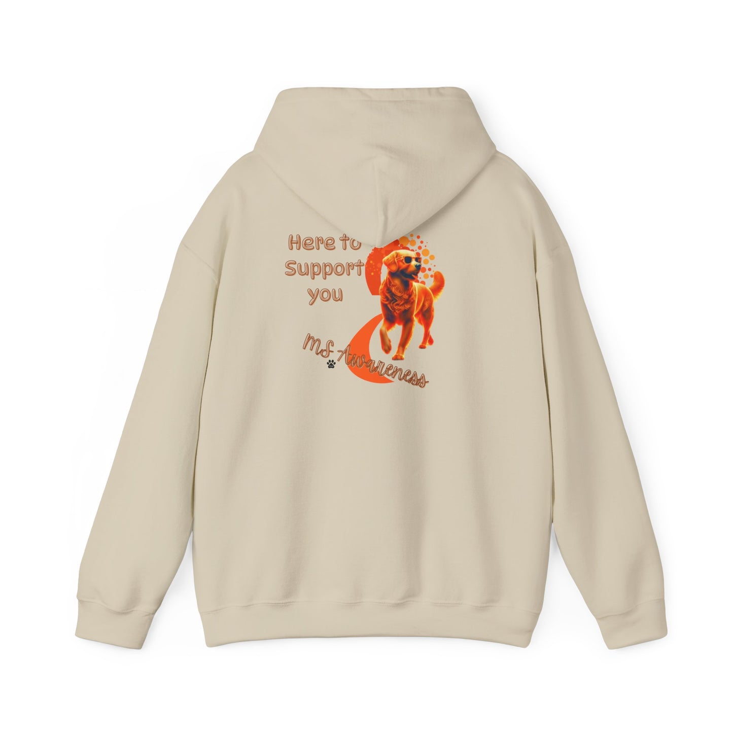 Golden Retriever "Here to Support You" MS Awareness Hoodie