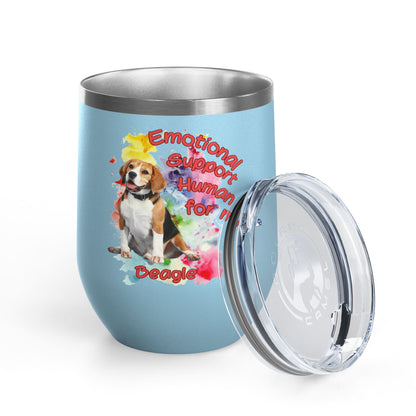 Emotional Support Human for My Beagle Wine Tumbler
