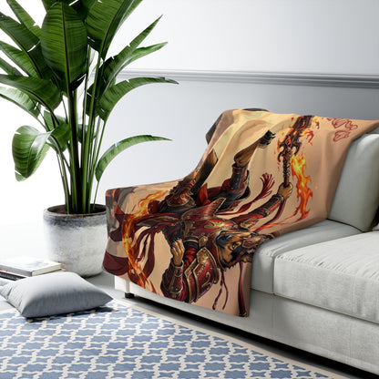 Aries German Shepherd Warrior Sherpa Blanket