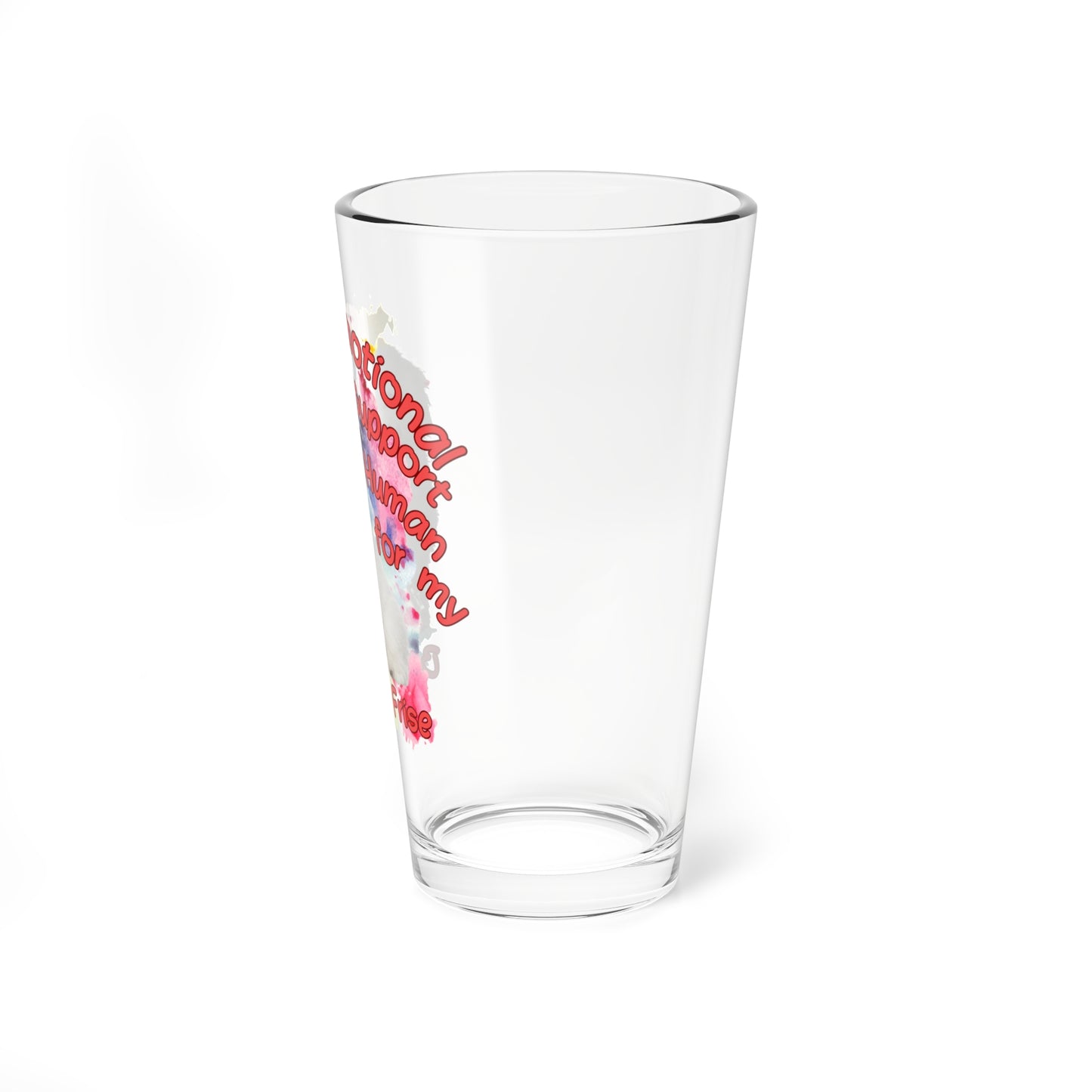 Emotional Support Human for my Bichon Frise Clear Pint Glass