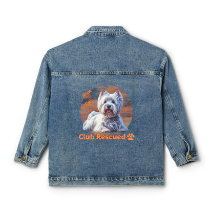 West Highland Terrier Club Rescued Women's Denim Jacket Amor Fati