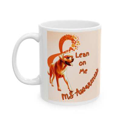Labrador Retriever MS Awareness Coffee Mug – "Lean on Me" Ceramic Mug