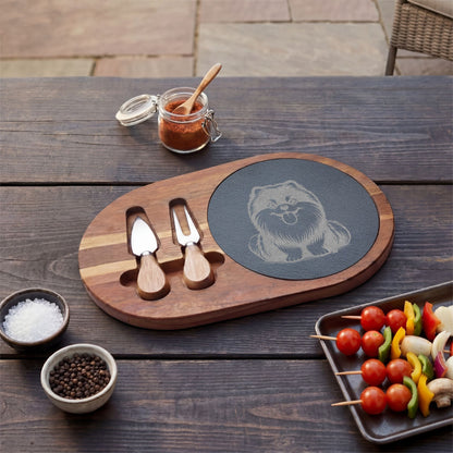 Pomsky Engraved Charcuterie Board, Dog Lover Cheese Board & Serving Platter