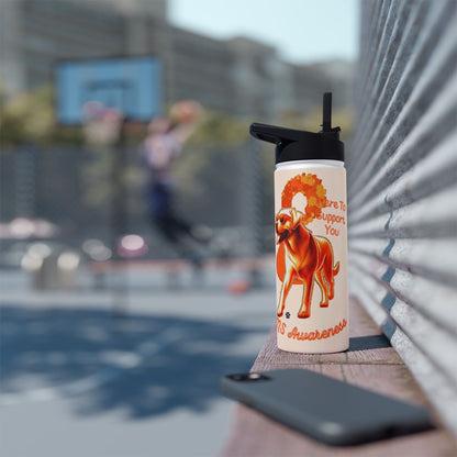 Labrador Retriever "Here to Support You" MS Awareness Stainless Steel Water Bottle