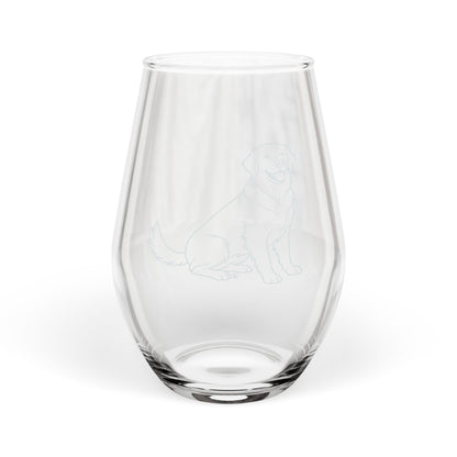 Golden Retriever Sketch and Serve Engraved Stemless Wineglass