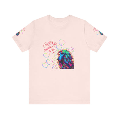 Afghan Hound Neon Hearts Valentine Tee