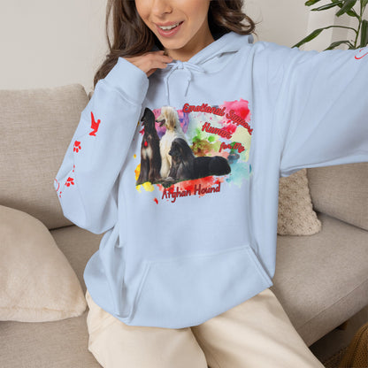 Afghan Hound Emotional Support Human Hooded Sweatshirt