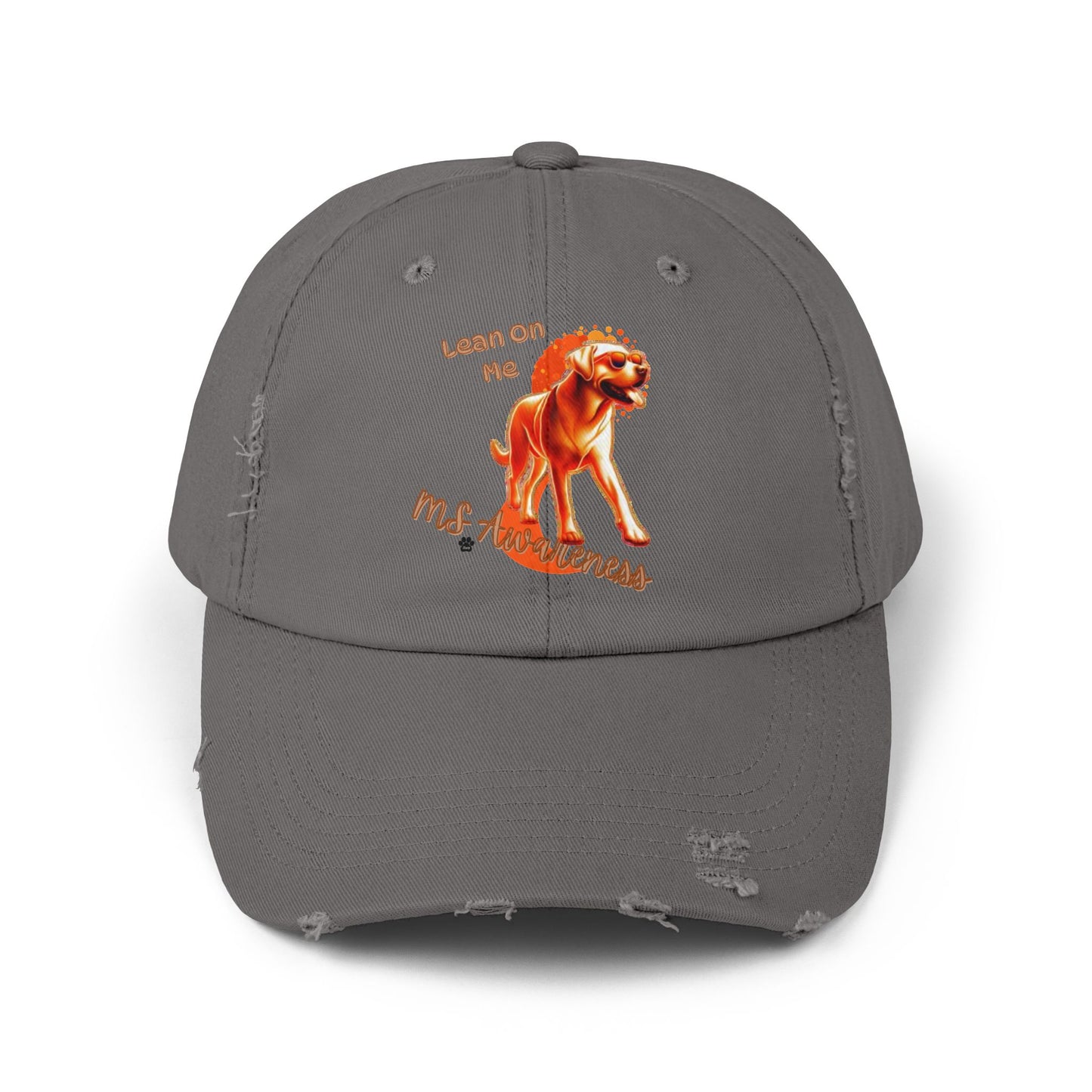 Labrador Retriever "Lean on Me" MS Awareness Distressed Cap