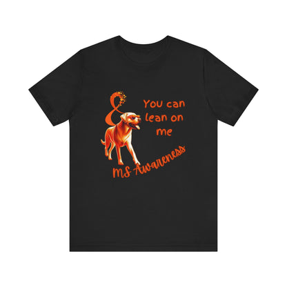Labrador Retriever MS Awareness T-Shirt – "Lean on Me" Orange Ribbon Tee