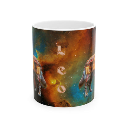 Golden Retriever Leo Zodiac Ceramic Mug - Celestial Astrology Coffee Cup