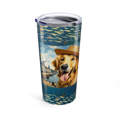 Van Gogh Golden Retriever Coffee Tumbler