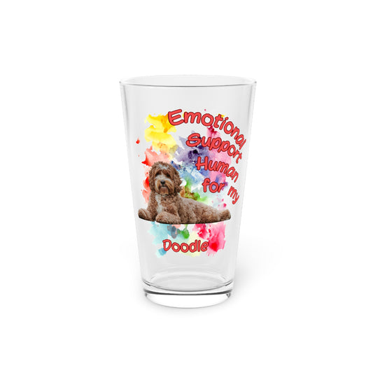 Emotional Support Human for my Doodle Dog Clear Pint Glass