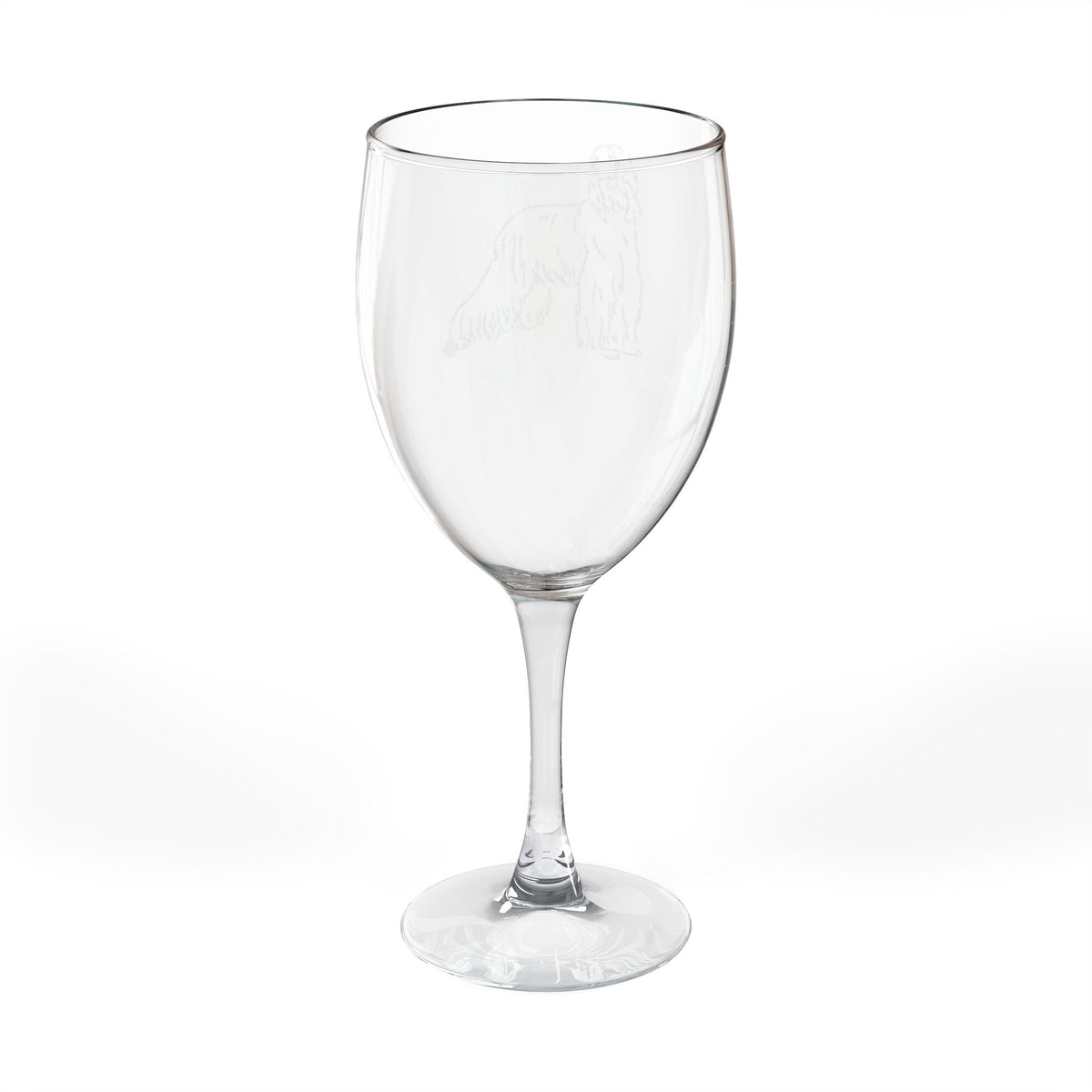Afghan Hound Engraved Wine Glass