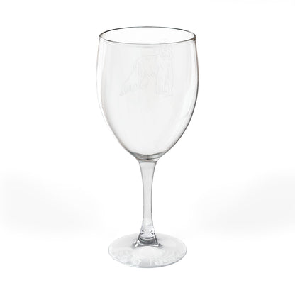 Afghan Hound Engraved Wine Glass