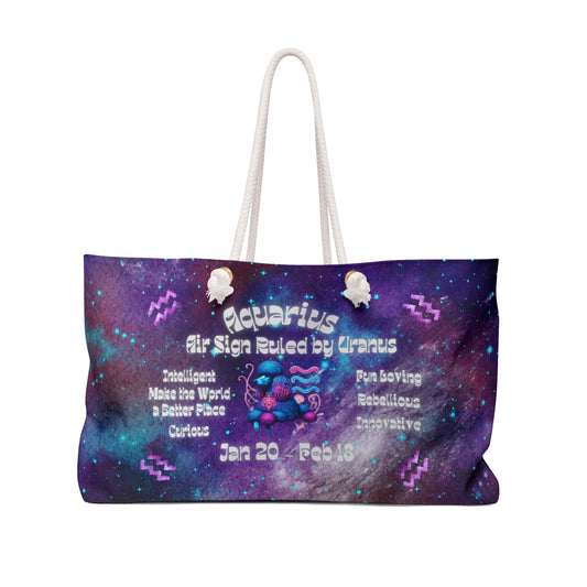 Celestial Zodiac Aquarius as Poodle Weekender Bag - Dog Breed Zodiac