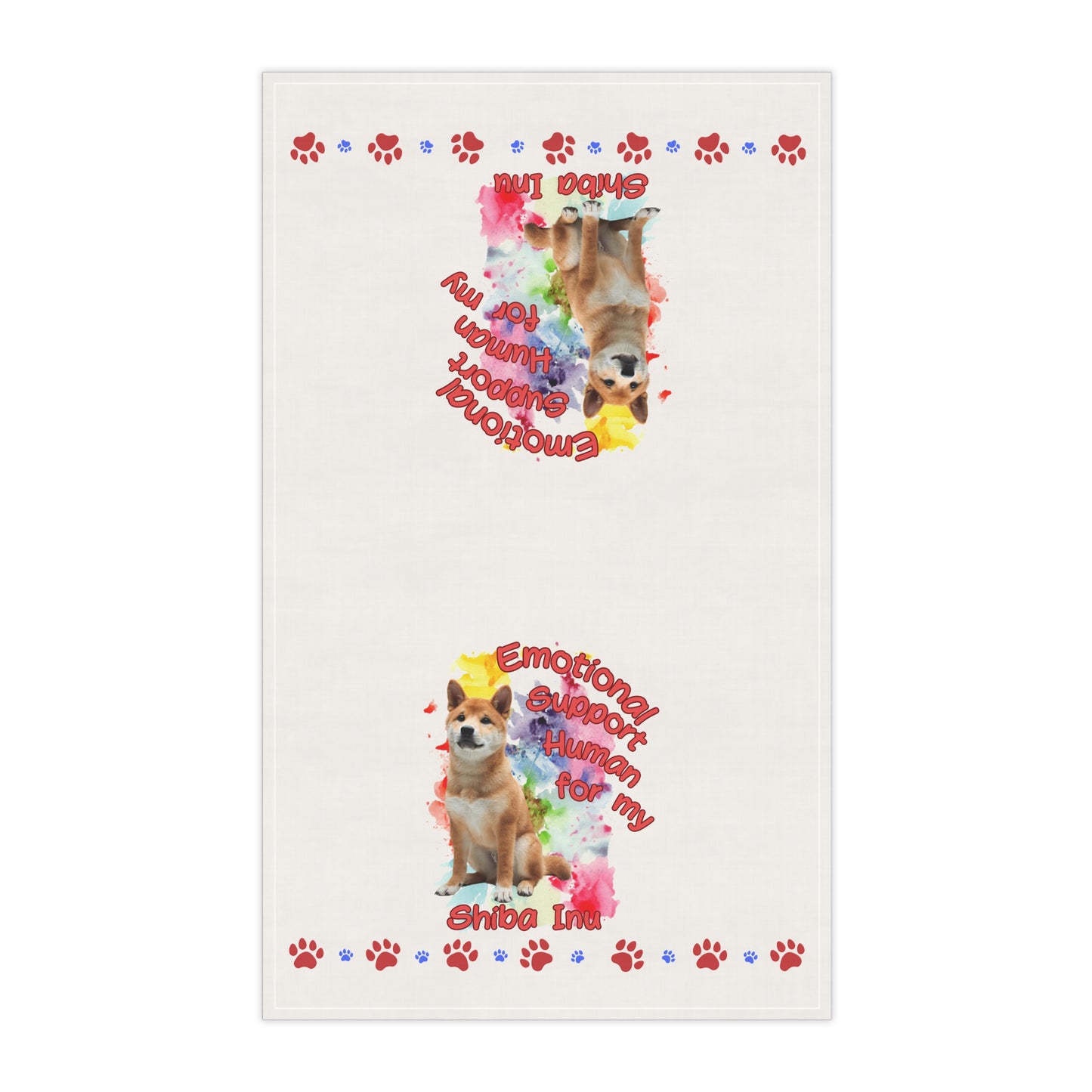 Emotional Support Human for my Shiba Inu Tea Towel