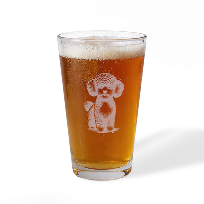 Toy Poodle Engraved Pint Glass