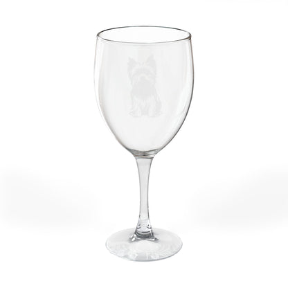 Yorkshire Terrier Engraved Wine Glass