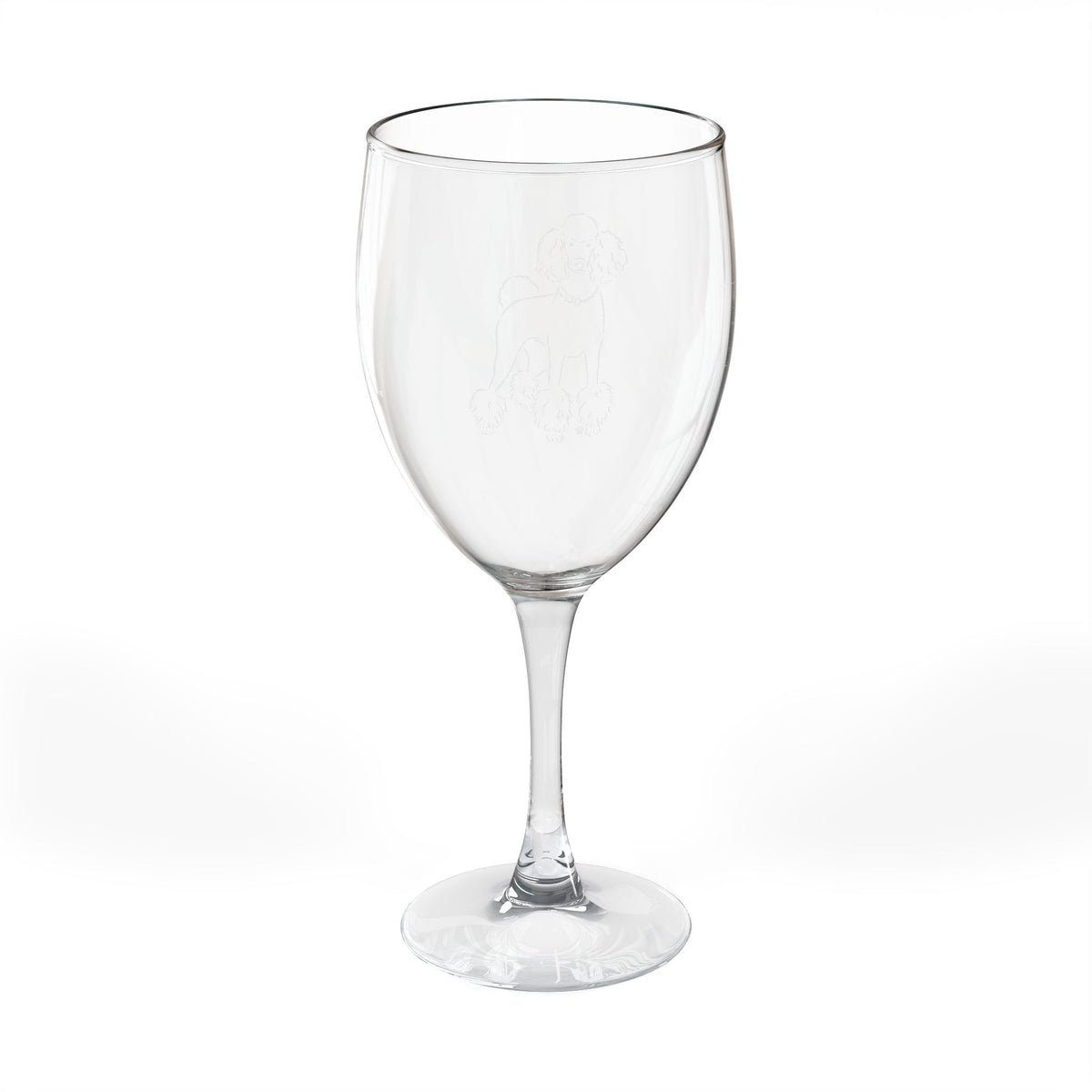 Poodle Standard Engraved Wine Glass