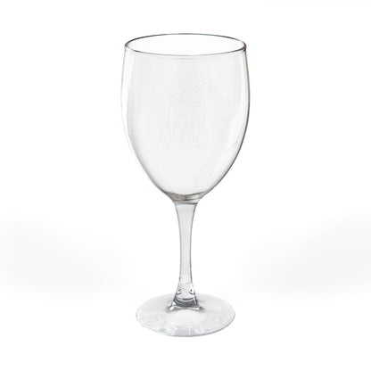 Poodle Standard Engraved Wine Glass
