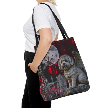 Bichon Frise Angelic Gargoyle Protector Tote Bag