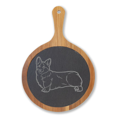 Corgi Engraved Charcuterie Board, Dog Lover Cheese Board & Serving Platter