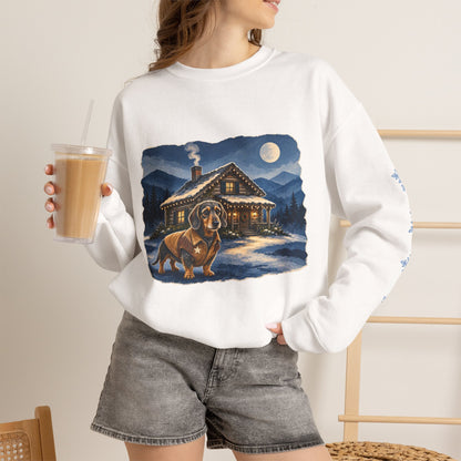 Wirehaired Dachshund Smoky Mountain Christmas Sweatshirt