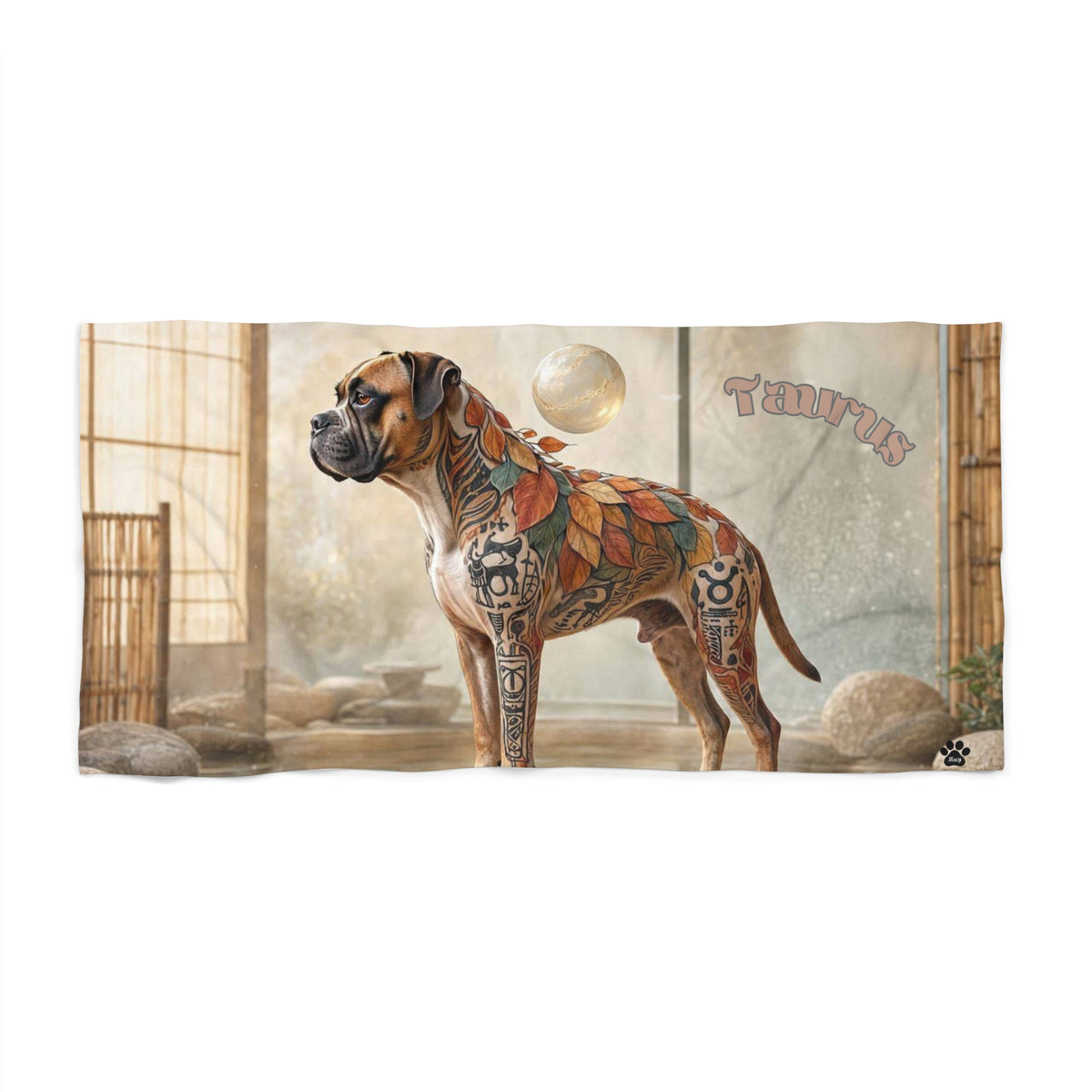 Taurus Boxer Elements Beach Towel