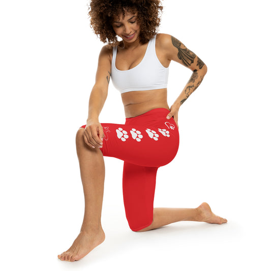 Paw Prints and corgi  Women’s Capri Leggings