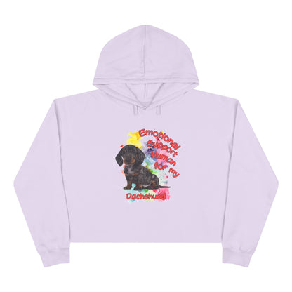 Emotional Support Human for my Dachshund Crop Hoodie - Cute Dog Lover Gift