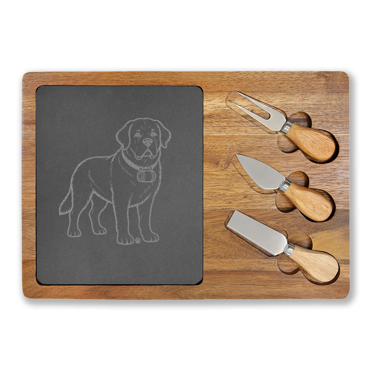 Saint Bernard Engraved Charcuterie Board, Dog Lover Cheese Board & Serving Platter