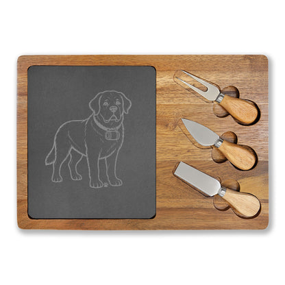 Saint Bernard Engraved Charcuterie Board, Dog Lover Cheese Board & Serving Platter