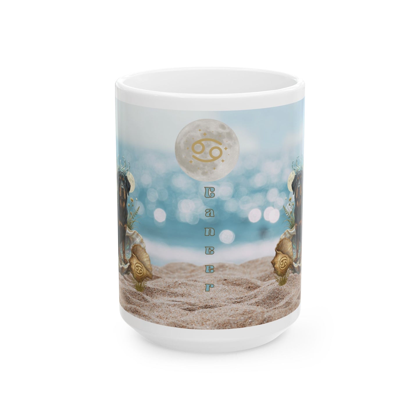 Cancer Zodiac Rottweiler Coastal Connection Ceramic Coffee Mug
