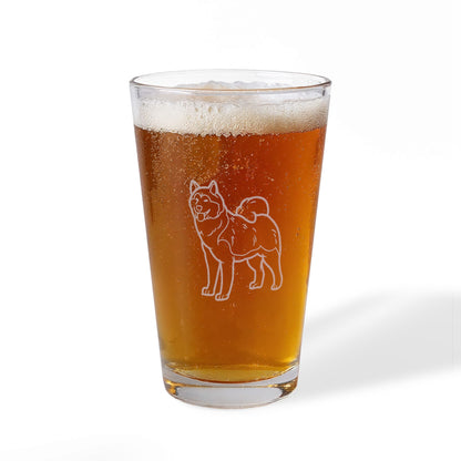 Shiba Inu Engraved Pint Glass