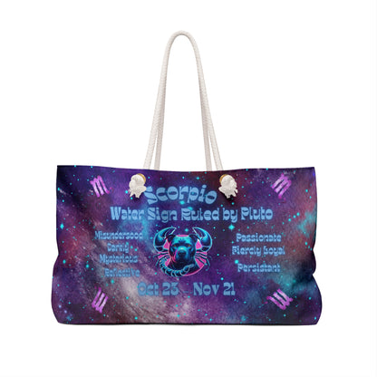 Celestial Zodiac Scorpio as Pit Bull Weekender Bag - Dog Breed Zodiac