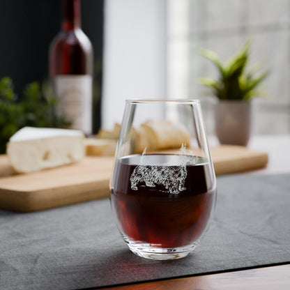 Scottish Terrier Sketch and Serve Engraved Stemless Wineglass