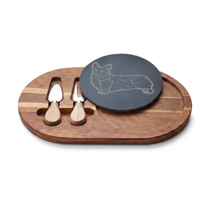 Corgi Engraved Charcuterie Board, Dog Lover Cheese Board & Serving Platter