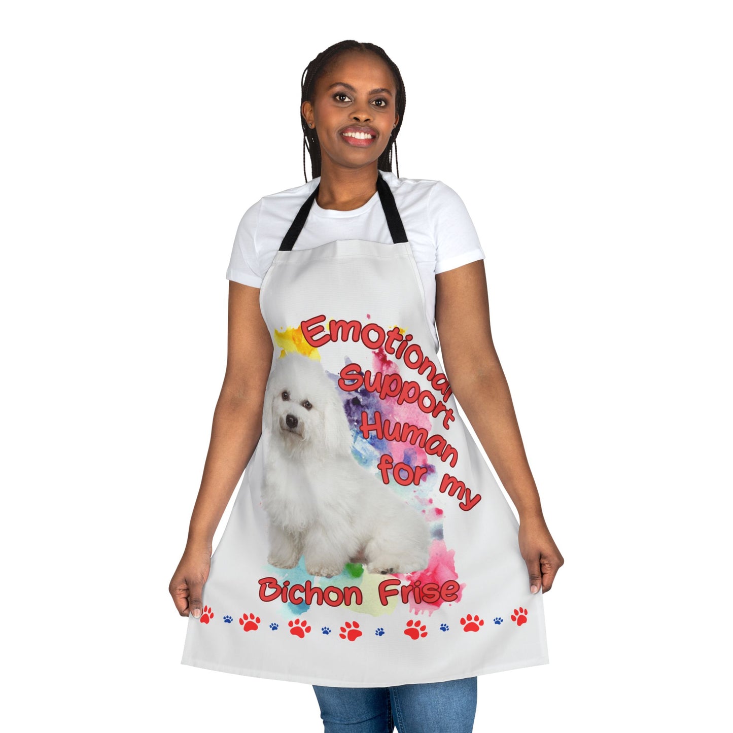 Emotional Support Human for my Bichon Frise Apron