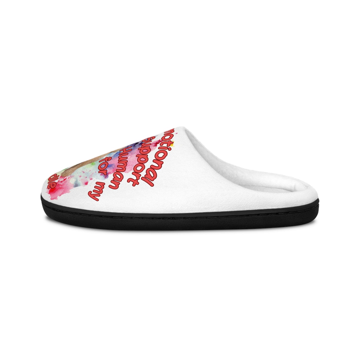 Emotional Support Human Women's Indoor Slippers - Standard Poodle Design