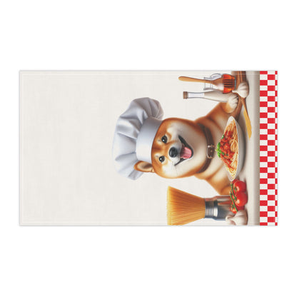 Shiba Inu Italian Chef tea Towel