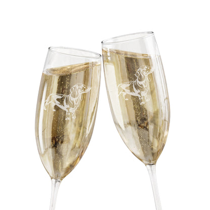 Dachshund Smooth Engraved Champagne Flute