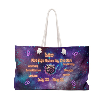 Celestial Zodiac Leo as Pug Weekender Bag _Dog Breed Zodiac