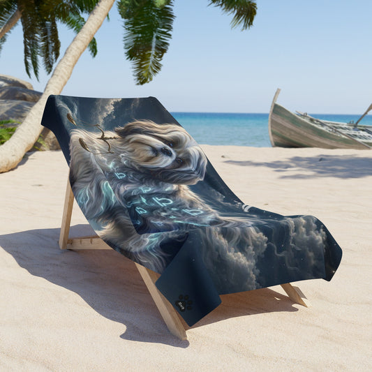Libra Shih Tzu Celestial Beach Towel